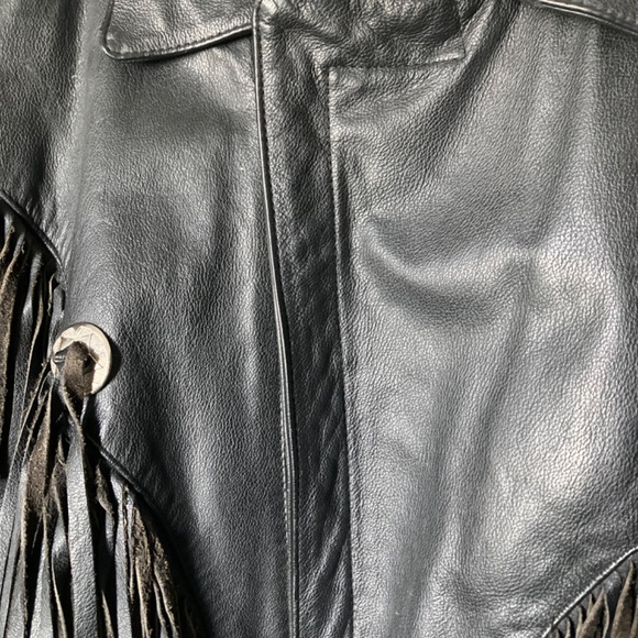 Vintage Open Road for Wilson Leather Moto Jacket W/Fringe Men’s XL - Picture 3 of 13